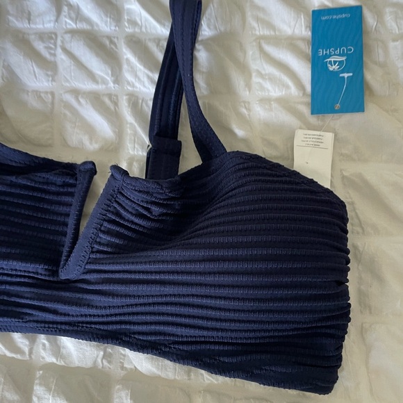 Cupshe Blue Ribbed Swim Bra - Picture 8 of 8